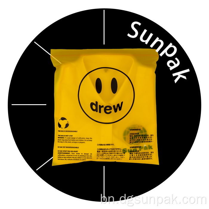 ফ্রস্ট সীল প্লাস্টিকের জুতা পোশাক জিপার ব্যাগ